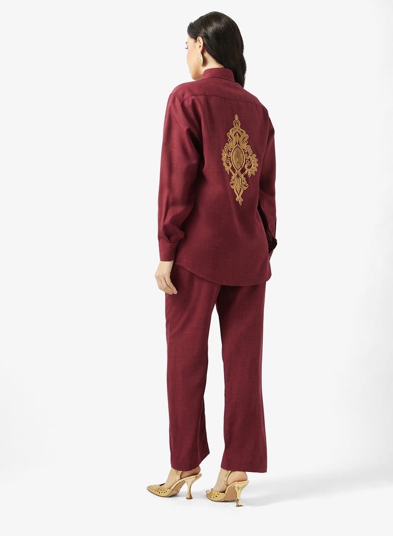 hayas closet Embroidered Shirt and Pant co-ord set - Image 2